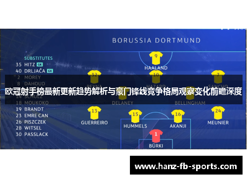 欧冠射手榜最新更新趋势解析与豪门锋线竞争格局观察变化前瞻深度