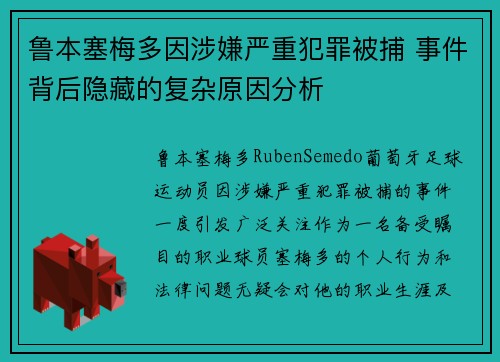 鲁本塞梅多因涉嫌严重犯罪被捕 事件背后隐藏的复杂原因分析 鲁本塞梅多因涉嫌严重犯罪被捕 事件背后隐藏的复杂原因分析